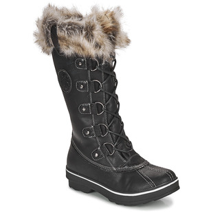 kimberfeel女靴系带，户外保暖防寒雪地靴毛绒，棉靴黑色冬季2024