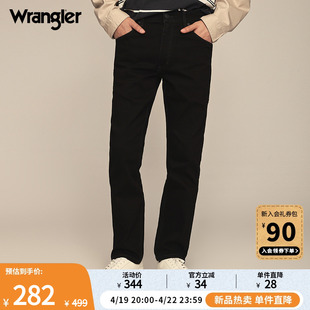 wrangler威格24春夏黑色，803greensboro中腰直筒，复古男牛仔裤