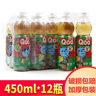 可口美汁源酷儿苹果汁450ml*12瓶果味饮料，果儿童果汁饮品