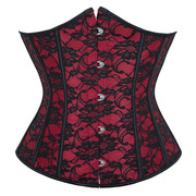 欧式刺绣红色束身衣 新娘礼服束腰紧身衣外穿马甲corset网红马甲