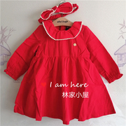 Y韩林家小屋儿童装女童宝宝春款红色长袖连衣裙子A19B1OP510