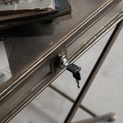 Loft工业风饰品收纳柜复古创意铁艺玻璃陈列展示柜带锁储物柜摆件