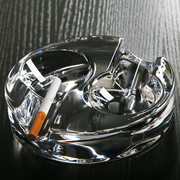 土耳其进口水晶玻璃雪茄烟灰缸大号 家用圆形创意烟碟客厅