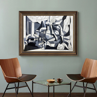 油画世界名画毕加索抽象欧式餐厅装饰画书房卧室床头挂画饭厅