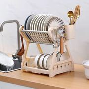 简约现代沥水碗架厨房置物架，碗碟碗筷洗放用具收纳盒架餐具架子