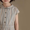 童装2024夏季女童儿童纯棉气质收腰无袖衬衫条纹连衣裙洋气
