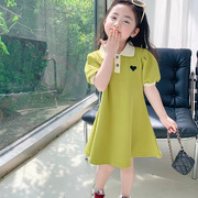 女童夏季泡泡袖，连衣裙公主裙小女孩，韩版裙子儿童短袖裙