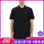 hugoboss男士polo衫，短袖t恤时尚，带logo短袖春夏黑色ss24