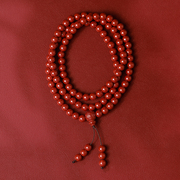 湘西高含量(高含量)朱砂，108珠念珠手串多圈国风，中式手链女龙年本命年礼物