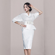 包裙职业套装女白色半身裙，高级感2022西装，裙时尚高端两件套夏