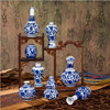 景德镇陶瓷花瓶摆件，客厅书房博古架中式家居装饰品，摆设工艺品插花
