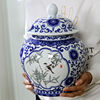 复古宫廷青花瓷将军罐白瓷通用储物茶叶膏方罐陶瓷蜂蜜罐中药粉罐