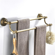卫浴五金浴室挂件黄铜材质欧式卫生间仿古毛巾杆双杆毛巾挂杆