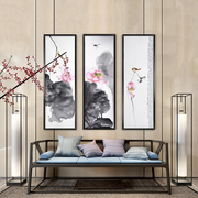 新中式客厅装饰画水墨荷花国画沙发，背景墙挂画玄关，走廊过道禅意画