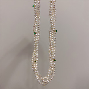 天然淡水珍珠项链小众设计多层气质短款锁骨，链韩版时尚颈链女