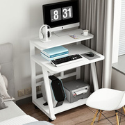 可移动台式电脑桌易电脑台式桌书桌小户型家用双层带轮加高桌子