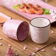 陶瓷茶杯日式家用高颜值樱花隔热防烫杯子喝茶泡茶杯水杯茶具套装