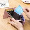 真皮日式短款三折迷你RFID钱包女士大容量多功能零钱袋收纳包
