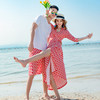 一片式裹身裙法式海边度假沙滩裙情侣套装蜜月气质长裙泰国连衣裙