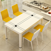 钢化玻璃餐桌椅组合长方形，4人6人餐厅家用简约现代小户型吃饭桌子
