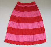 美系J家夏季红白彩色大条纹风琴压褶百褶裙半身裙中裙，
