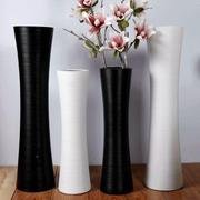 陶瓷落地大花瓶现代时尚简约客厅摆件干花中式创意白色插花花