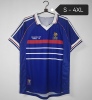 法国复古球衣1998世界杯法国队肥佬，胖子加大码足球衣齐达内足球服