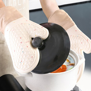 加棉加厚微波炉手套硅胶耐高温隔热厨房防热家用防烫烤箱烘焙专用