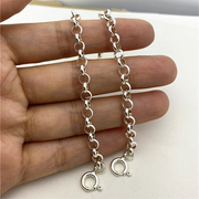 s925银延长链加长链，手工diy项链手链，加固链条配件珍珠链加粗5mm