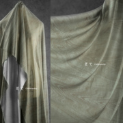 绿咖水纹针织网纱复古布料 创意汉服打底衫裙弹力服装设计师面料