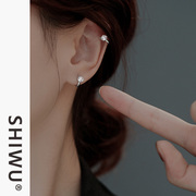 耳骨钉小众设计耳环，2024年纯银耳扣耳饰女气质高级感