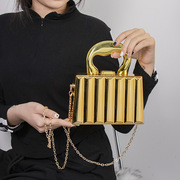 Woman bags亚克力包包2023欧美时尚冰裂纹质感女士斜挎盒子包