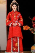 中式汉服女古装公主小姐少奶奶，民国风女装秀禾服媒婆喜娘服装