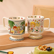 创意马克杯网红早餐杯高颜值情侣，水杯可爱杯，子女办公室咖啡杯陶瓷