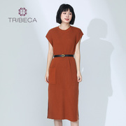 TRIBECA翠贝卡商场同款秋季收腰修身显瘦针织连衣裙