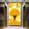 新中式发财树入户玄关装饰画财源广进招财摇钱树走廊过道墙壁挂画