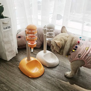 宠博士杆b式宠物小狗狗饮水器可升降立式自动喝水挂式喂水食盆包