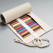 创意帆布笔帘笔袋笔盒简约纯色，卷笔盒364872彩铅素描文具盒
