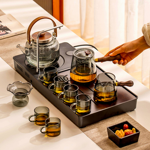 整套茶具套装家用一体式抽水茶盘客厅高档泡茶茶台电陶炉烧水茶壶