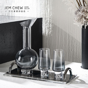 轻奢极简现代玻璃酒杯套装样板间售楼托盘餐桌高级感厨房软装饰品