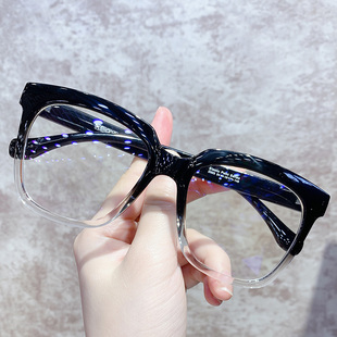 韩版大框tr90眼镜框，潮女圆脸素颜眼镜防辐射抗蓝光，可配近视眼睛男