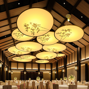 新中式餐厅吊灯民宿饭店国风，禅意茶室大堂会所，仿古餐饮吊顶装饰灯