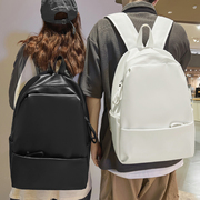 质感pu皮双肩包男大容量纯色百搭高中，大学生书包女旅行电脑背包潮