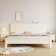奶油风实木床1.8米现代简约白色家用小户型卧室1.5单双人(单双人)储物婚床