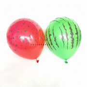 红色西瓜籽绿色西瓜乳胶，气球12寸2.8克五面印花儿童玩具汽球