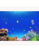 鱼缸背景板3d立体背景贴纸背景画水族箱壁纸海底世界造景高清图