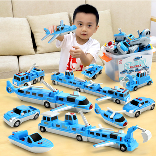 海陆空拼装玩具积木磁力，吸铁石百变汽车，2-3岁5儿童6男孩益智拼接
