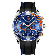 品牌外贸运动石英表手表，防水跨境硅胶，士手表瑞士钢带夜光男
