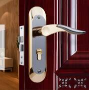 简欧金色进房门卫生间门锁卧室门锁通用型把手门锁具家用款145mm