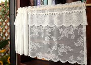 蕾丝田园厨房半帘橱柜短帘房间，咖啡帘穿杆帘装饰蕾丝帘帘头网纱